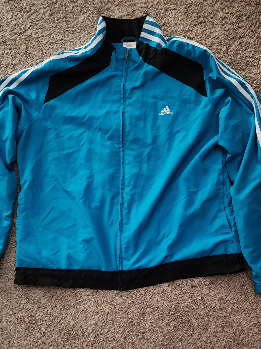 Vintage Adidas Jacket Womens XL Teal Windbreaker Running